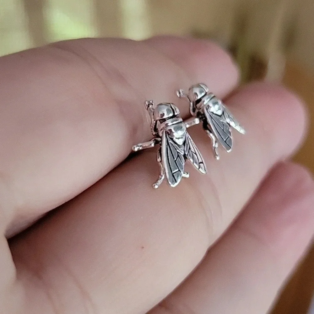 Housefly Stud Earrings, unisex